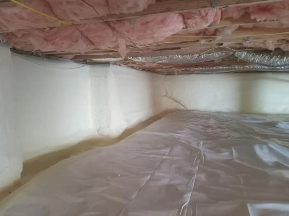 Crawl space encapsulation with closed-cell spray foam for Metal Roof Coating in West Fargo